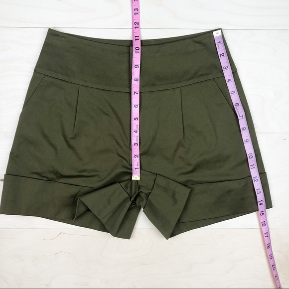 Hinge High Waisted Dressy Shorts Olive Green - Picture 6 of 7